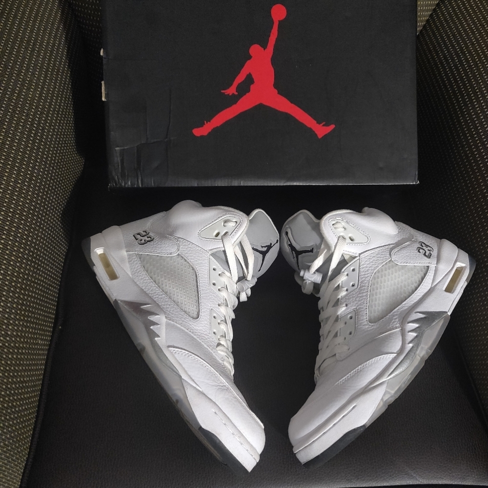 Air Jordan Metallic White 5s
